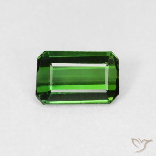 0.56ct 자연스러운 Medium Dark-Green 전기석, 에메랄드 컷, VVS-VS