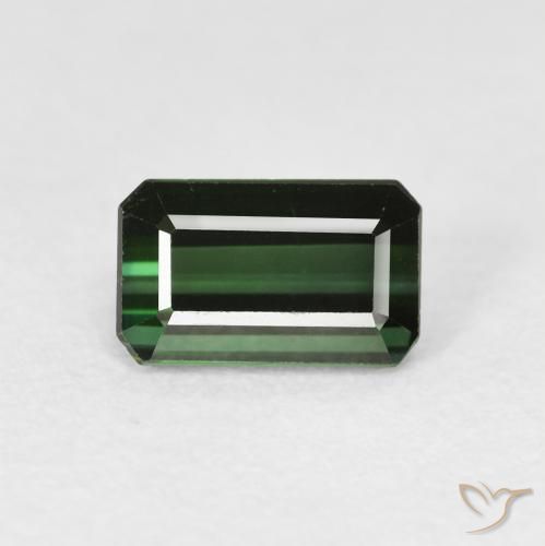 1.30ct 자연스러운 포레스트 그린 전기석, 에메랄드 컷, VS