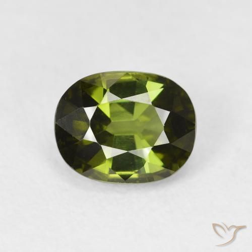 1.23ct 자연스러운 해초 녹색 전기석, 타원형, VS