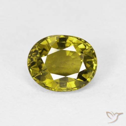1.19ct 자연스러운 따뜻한 녹색 전기석, 타원형, VS