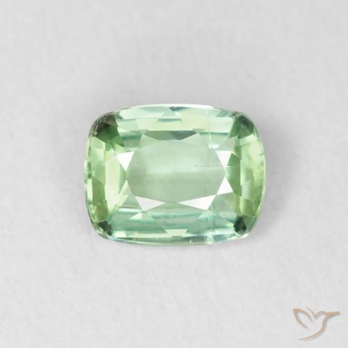 0.67ct 자연스러운 연한 초록색 전기석, 방석, VS