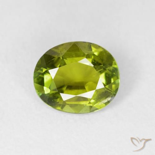 1.43ct 자연스러운 활기찬 녹색 전기석, 타원형, VS