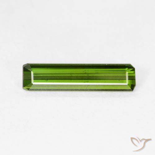 1.29ct 자연스러운 따뜻한 녹색 전기석, 에메랄드 컷, VVS-VS