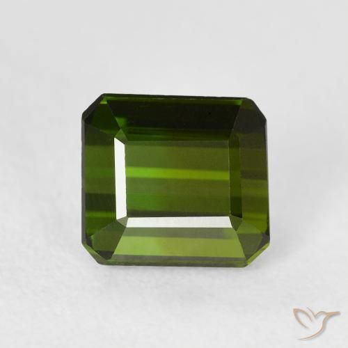 1.47ct 자연스러운 딥그린 전기석, 에메랄드 컷, VVS