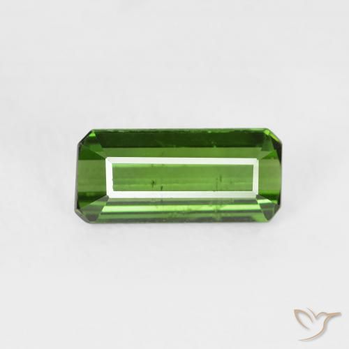 0.73ct 자연스러운 포레스트 그린 전기석, 에메랄드 컷, VS