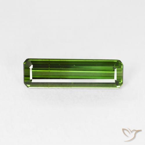 1.36ct 자연스러운 포레스트 그린 전기석, 에메랄드 컷, VS