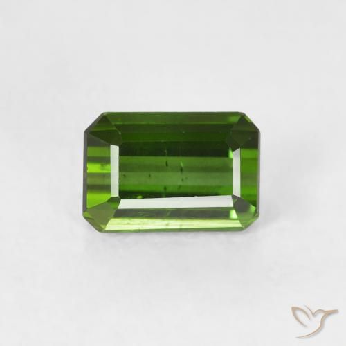 0.60ct 자연스러운 짙은 녹색 전기석, 에메랄드 컷, VS