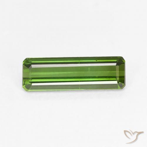 1.17ct 자연스러운 미디엄 그린 전기석, 에메랄드 컷, VVS-VS
