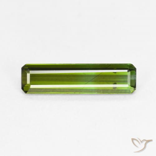 1.06ct 자연스러운 어스 그린 전기석, 에메랄드 컷, VVS-VS