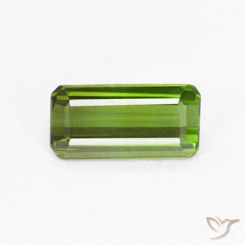 0.59ct 자연스러운 따뜻한 녹색 전기석, 에메랄드 컷, VVS-VS