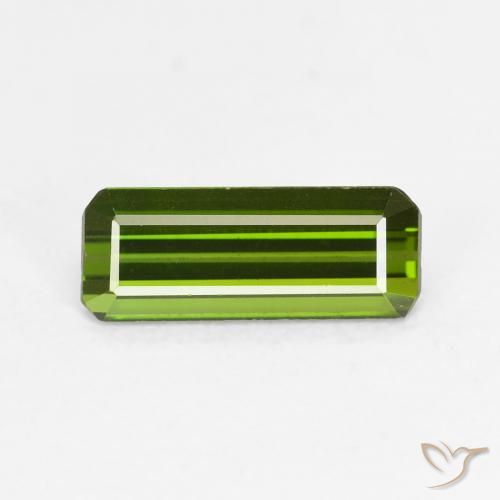 0.93ct 자연스러운 미디엄 그린 전기석, 에메랄드 컷, VVS-VS