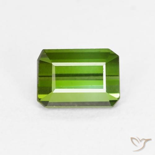 0.72ct 자연스러운 딥그린 전기석, 에메랄드 컷, VVS
