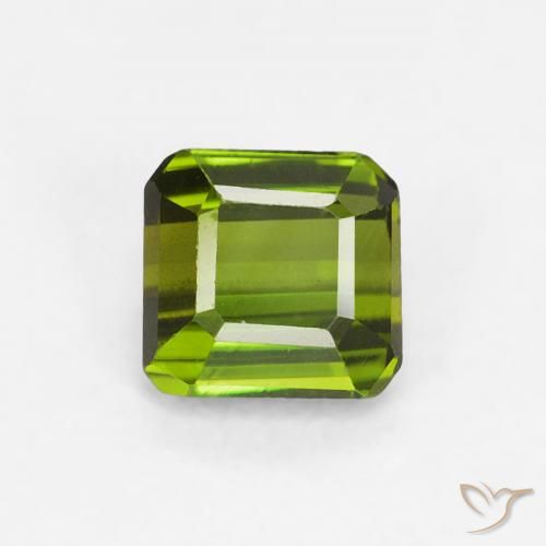 0.52ct 자연스러운 미디엄 그린 전기석, 에메랄드 컷, VVS-VS