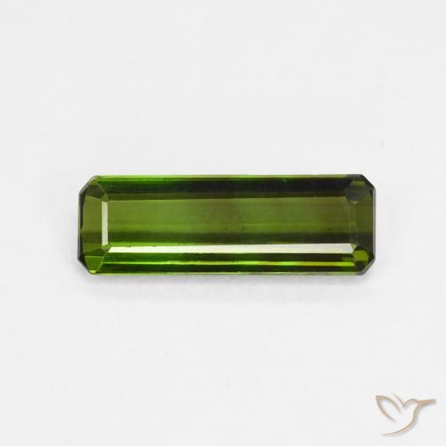 1.08ct 자연스러운 짙은 녹색 전기석, 에메랄드 컷, VVS-VS