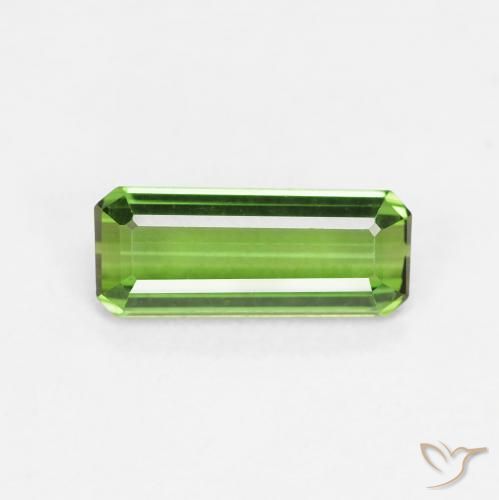 0.98ct 자연스러운 포레스트 그린 전기석, 에메랄드 컷, VVS-VS