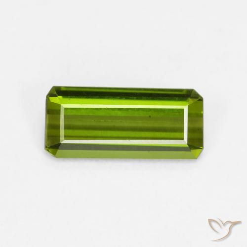 0.91ct 자연스러운 미디엄 그린 전기석, 에메랄드 컷, VVS-VS