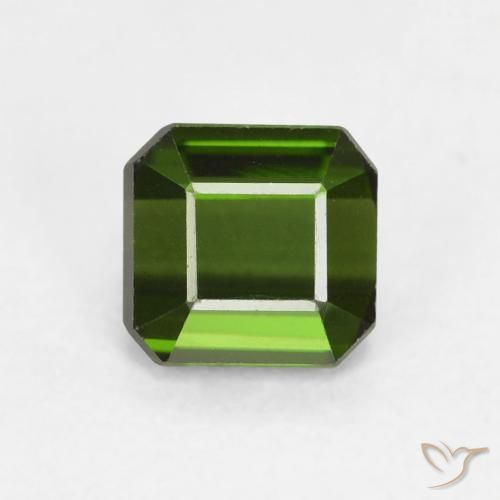 0.94ct 자연스러운 흙빛 녹색 전기석, 에메랄드 컷, VVS