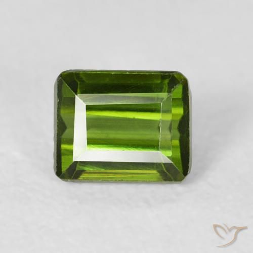 0.73ct 자연스러운 따뜻한 녹색 전기석, 에메랄드 컷, VVS-VS