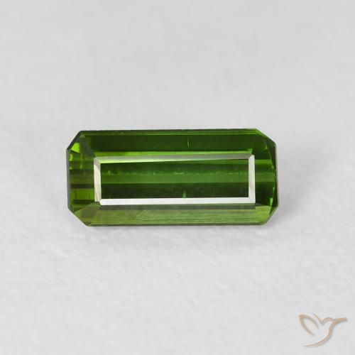 0.84ct 자연스러운 포레스트 그린 전기석, 에메랄드 컷, VVS-VS