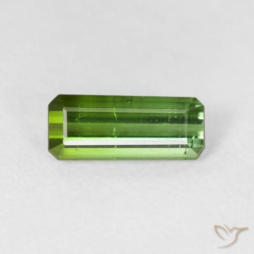 1.15ct 자연스러운 미디엄 그린 전기석, 에메랄드 컷, VS
