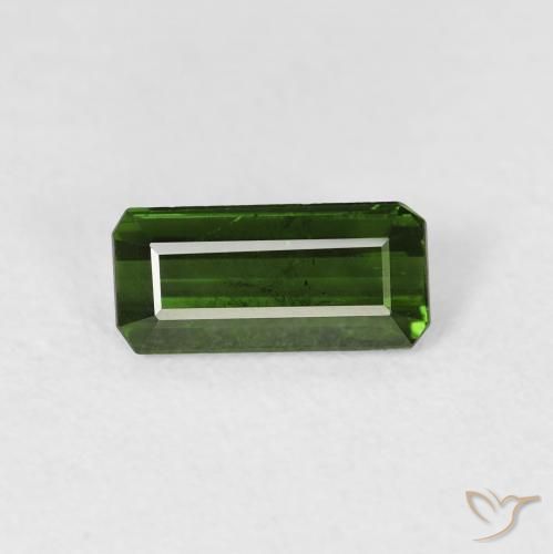 0.86ct 자연스러운 흙빛 녹색 전기석, 에메랄드 컷, VS