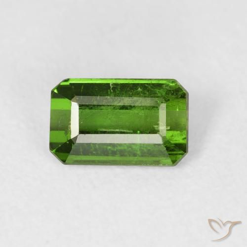 0.86ct 자연스러운 흙빛 녹색 전기석, 에메랄드 컷, VS
