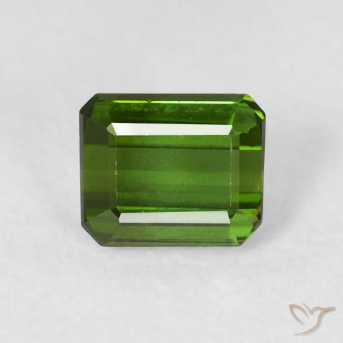 0.72ct 자연스러운 흙빛 녹색 전기석, 에메랄드 컷, VS