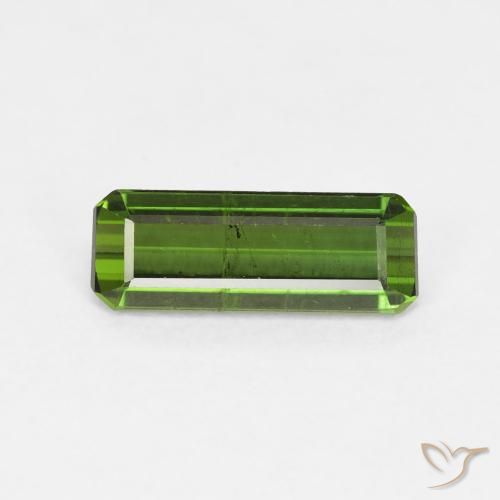 0.99ct 자연스러운 딥그린 전기석, 에메랄드 컷, VS