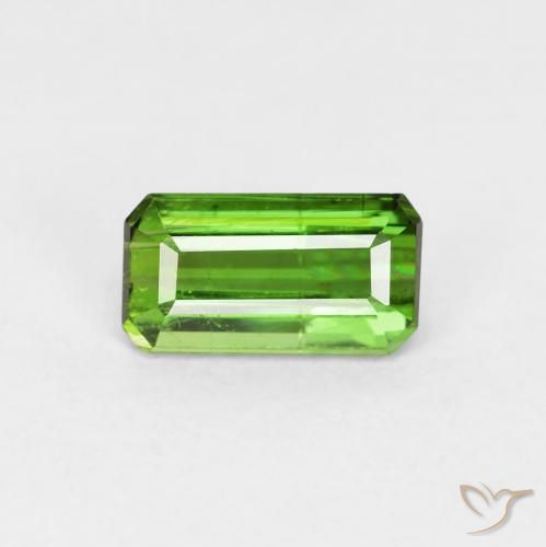0.85ct 자연스러운 포레스트 그린 전기석, 에메랄드 컷, VS-SI