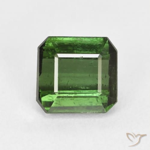 2.26ct 자연스러운 포레스트 그린 전기석, 에메랄드 컷, VS