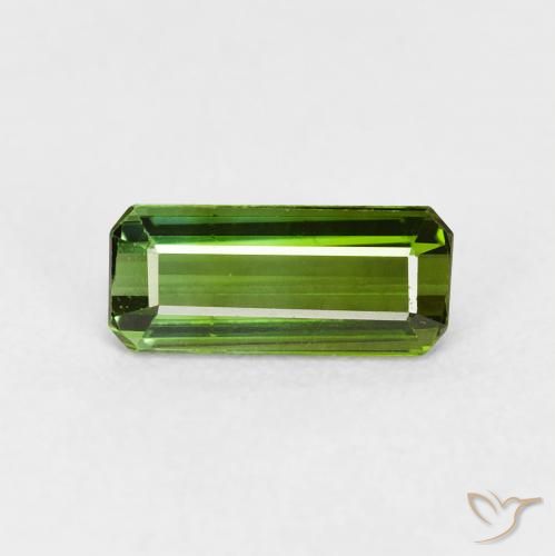 0.87ct 자연스러운 짙은 녹색 전기석, 에메랄드 컷, VVS-VS