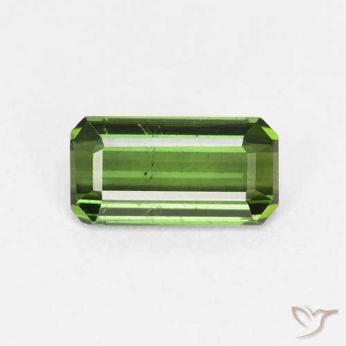 1.35ct 자연스러운 짙은 녹색 전기석, 에메랄드 컷, VS