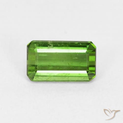 0.97ct 자연스러운 짙은 녹색 전기석, 에메랄드 컷, VS