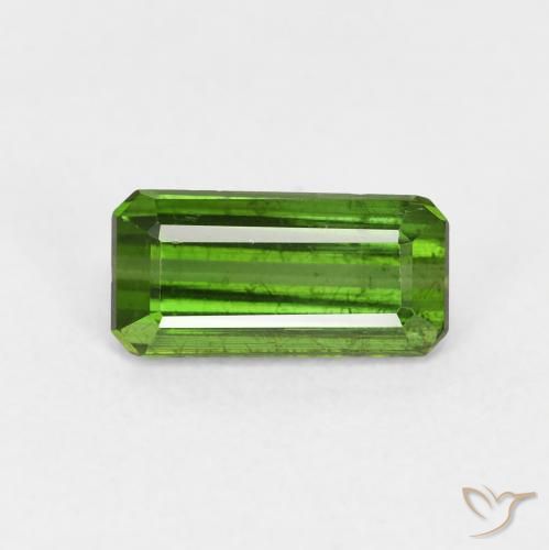 1.15ct 자연스러운 흙빛 녹색 전기석, 에메랄드 컷, VS