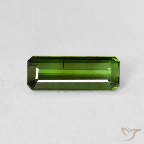 1.01ct 자연스러운 흙빛 녹색 전기석, 에메랄드 컷, VS-SI