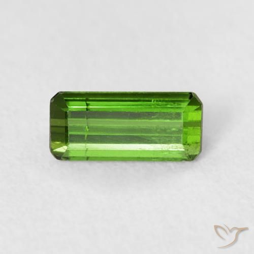 0.59ct 자연스러운 미디엄 그린 전기석, 에메랄드 컷, VS-SI
