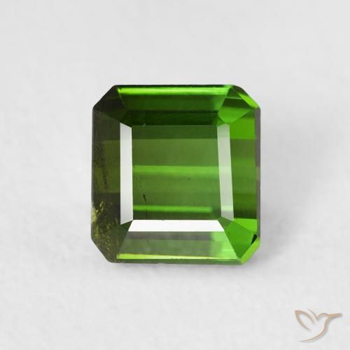 0.80ct 자연스러운 포레스트 그린 전기석, 에메랄드 컷, VS