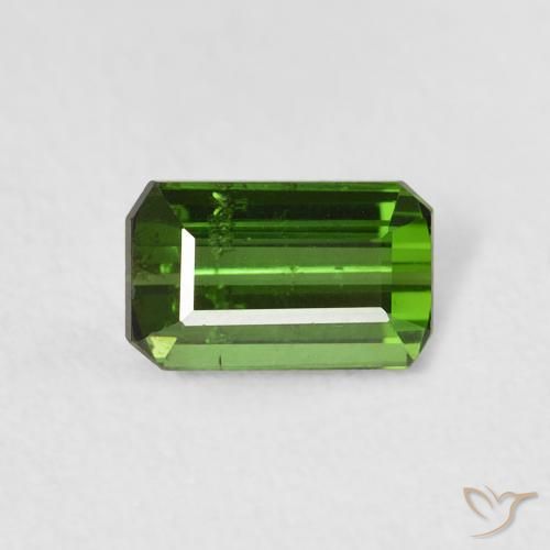 0.75ct 자연스러운 미디엄 그린 전기석, 에메랄드 컷, VS-SI
