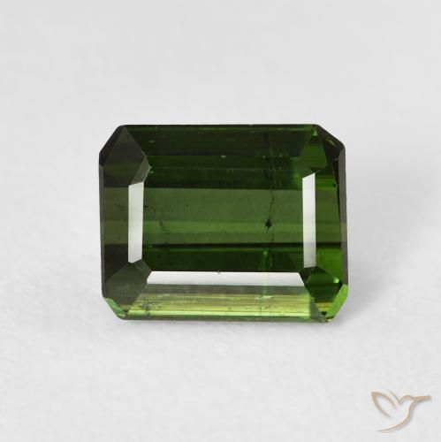 1.74ct 자연스러운 포레스트 그린 전기석, 에메랄드 컷, VS-SI
