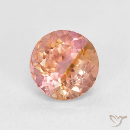 1.41ct 자연스러운 오렌지빛 핑크 전기석, 둥근, VS