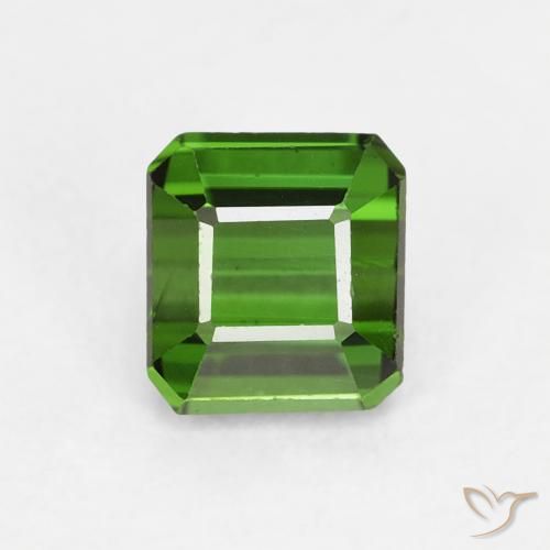 0.80ct 자연스러운 Medium Dark-Green 전기석, 에메랄드 컷, VVS