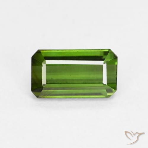 0.90ct 자연스러운 짙은 녹색 전기석, 에메랄드 컷, VVS