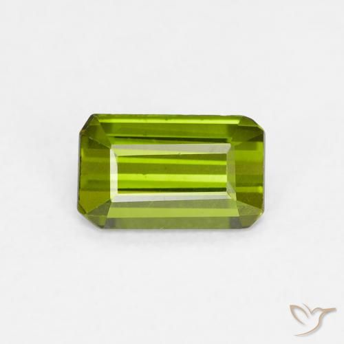0.59ct 자연스러운 흙빛 녹색 전기석, 에메랄드 컷, VVS