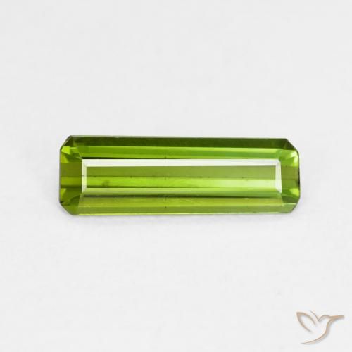 0.70ct 자연스러운 활기찬 녹색 전기석, 에메랄드 컷, VVS