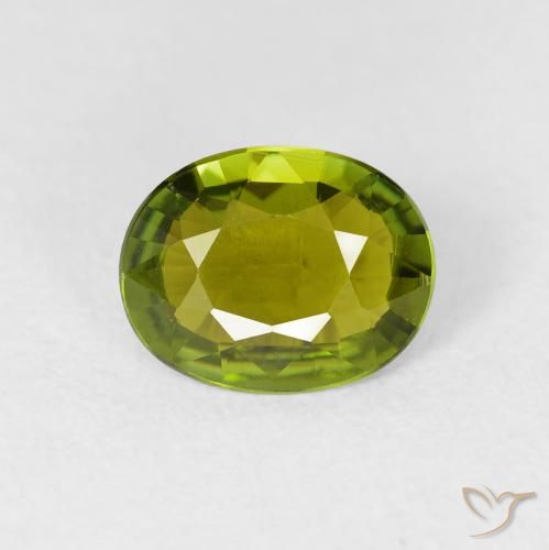 1.32ct 자연스러운 따뜻한 포레스트 그린 전기석, 타원형, VS