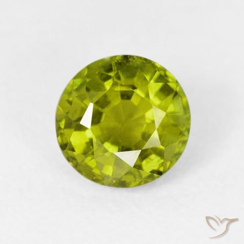 1.52ct 자연스러운 올리브 그린 전기석, 둥근, VS