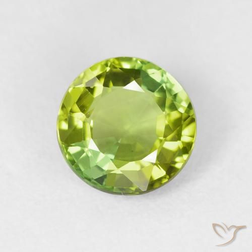 1.67ct 자연스러운 연한 초록색 전기석, 둥근, VS