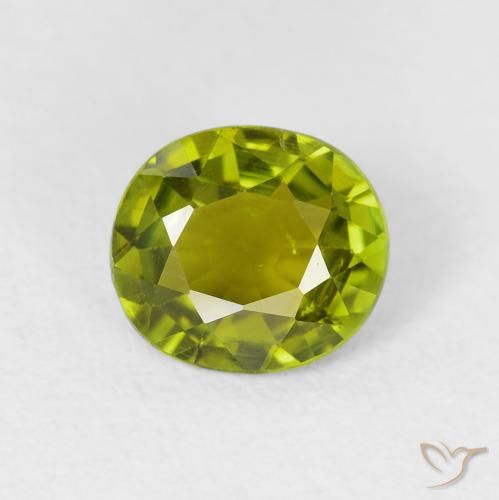 1.44ct 자연스러운 활기찬 녹색 전기석, 타원형, VS