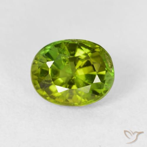 1.71ct 자연스러운 따뜻한 흙빛 녹색 전기석, 타원형, VS