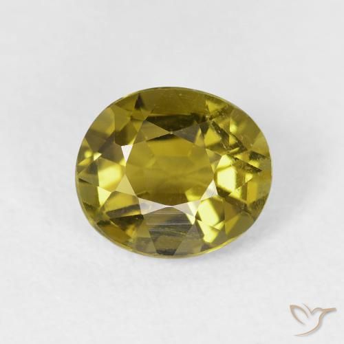 1.75ct 자연스러운 황록색 전기석, 타원형, VS